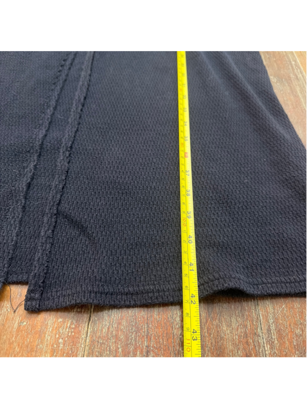 We The Free Black Waffle Knit Mock Neck Long Sweater High Front Slit S Lagenlook - Picture 8 of 10